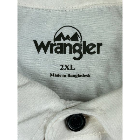 Wrangler White 3 Button Collared Polo Shirt Mens Size 2XL - Picture 5 of 6